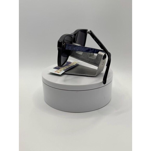 NEW Vintage Sunglasses | Non RX | Browline Rectangle Style | Black & Blue | #838 - Picture 6 of 10